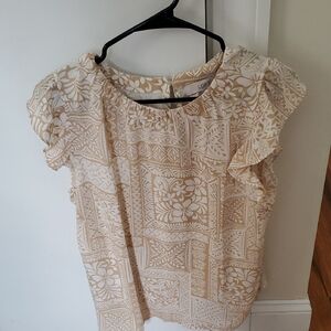 LOFT Beige Patterned Women's Blouse